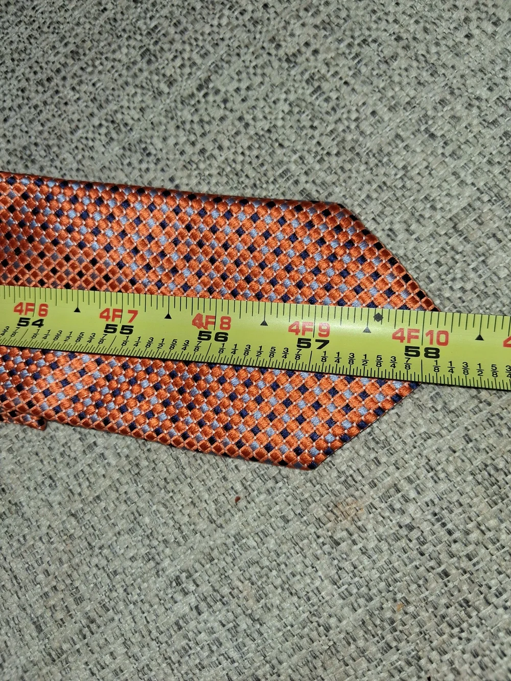 Tommy Hilfiger Orange and Blue Woven Pattern Tie